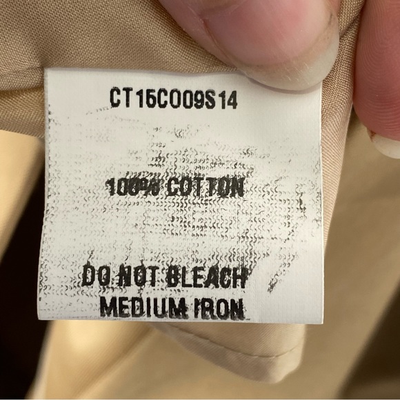 TIA CIBANI tan khaki trench crochet wicker coat - Picture 8 of 10